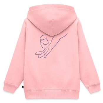 Handzeichen Loch Gereingeguckt Kinderspiel - Kinder Premium Organic Zip Hoodie - Rosa - Hinten - AI Model Kid Female (0cm)