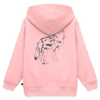 Loup - Sweat Premium à capuche zippé enfant bio - rose - Dos - AI Model Kid Female (0cm)