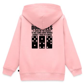 Domino Design - Kinder Premium Organic Zip Hoodie - Rosa - Hinten - AI Model Kid Female (0cm)
