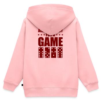 Domino Design - Kinder Premium Organic Zip Hoodie - Rosa - Hinten - AI Model Kid Female (0cm)