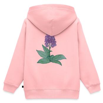 dänische Orchidee - Kinder Premium Organic Zip Hoodie - Rosa - Hinten - AI Model Kid Female (0cm)