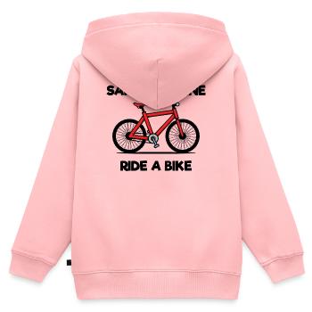 Nachhaltigkeit Umweltfreundlich Umwelt Statement - Kinder Premium Organic Zip Hoodie - Rosa - Hinten - AI Model Kid Female (0cm)