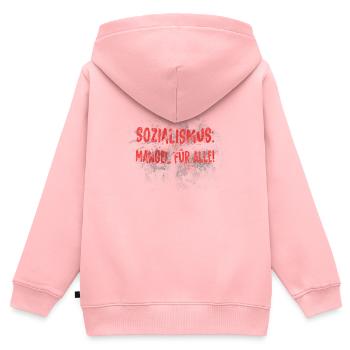 Sozialismus Mangel für alle - Kinder Premium Organic Zip Hoodie - Rosa - Hinten - AI Model Kid Female (0cm)