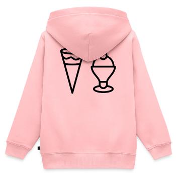 J’adore la crème glacée - Sweat Premium à capuche zippé enfant bio - rose - Dos - AI Model Kid Female (0cm)