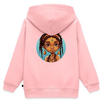 Afro Schwarz Kind Junge Mädchen Ethno Geschenkidee - Kinder Premium Organic Zip Hoodie - Rosa - Hinten - AI Model Kid Female (0cm)