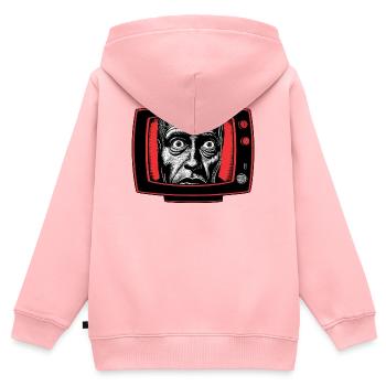 TV 02 - Kinder Premium Organic Zip Hoodie - Rosa - Hinten - AI Model Kid Female (0cm)