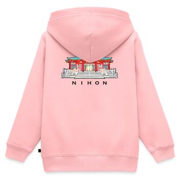 Japan, Shinto Shrine Koshikiiwa, Kansai Region - Kids Premium Organic Zip-up Hoodie - rose - Back - AI Model Kid Female (0cm)