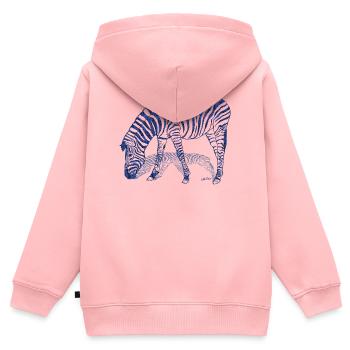 Zebra mit Zebraschatten - Kinder Premium Organic Zip Hoodie - Rosa - Hinten - AI Model Kid Female (0cm)