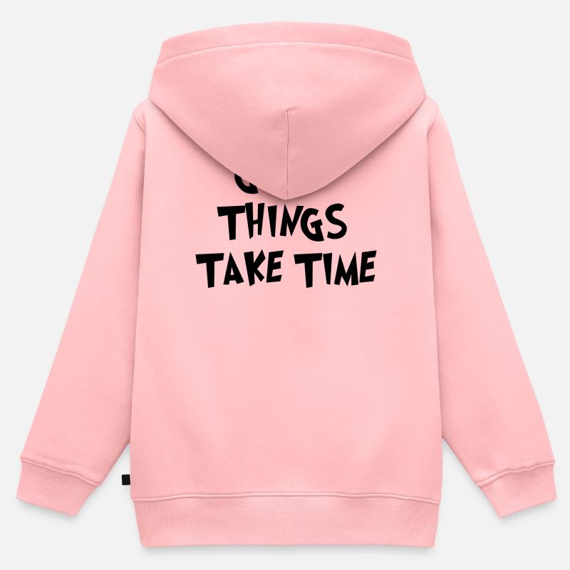 GOOD THINKS - Sweat Premium à capuche zippé enfant bio - rose