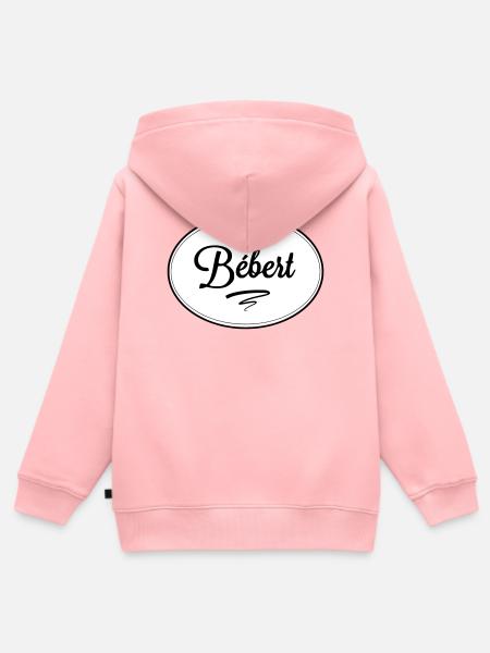 Bébert - Sweat Premium à capuche zippé enfant bio - rose