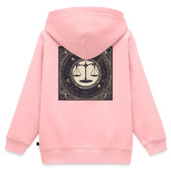 Zodiac Libra - Kinder Premium Organic Zip Hoodie - Rosa - Hinten - AI Model Kid Female (0cm)