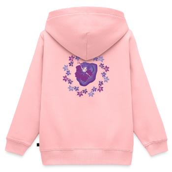 Fantasie-Tänzerin mit Lavendelblüte - Kinder Premium Organic Zip Hoodie - Rosa - Hinten - AI Model Kid Female (0cm)