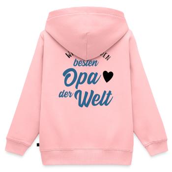 Wir haben den besten Opa der Welt - Kinder Premium Organic Zip Hoodie - Rosa - Hinten - AI Model Kid Female (0cm)