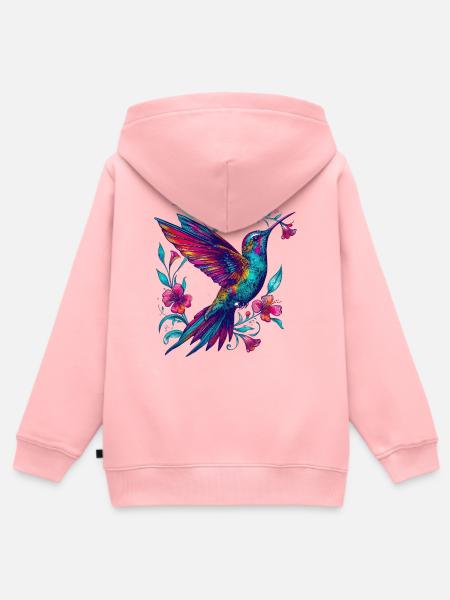 Kolibri - Kinder Premium Organic Zip Hoodie - Rosa
