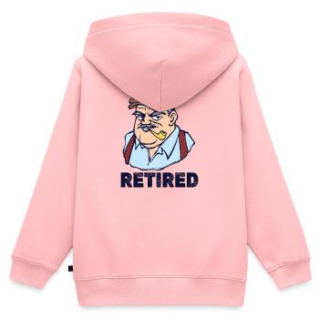 Pension Spruch Ruhestand Lebensabend Freiheit - Kinder Premium Organic Zip Hoodie - Rosa - Hinten - AI Model Kid Female (0cm)