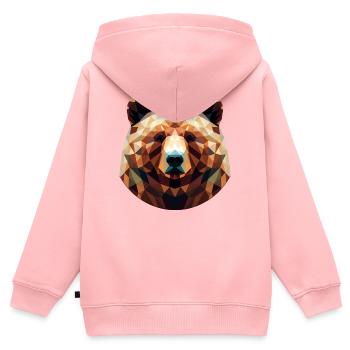 Polygon-Braunbär bär braunbär im polygon geometri - Kinder Premium Organic Zip Hoodie - Rosa - Hinten - AI Model Kid Female (0cm)