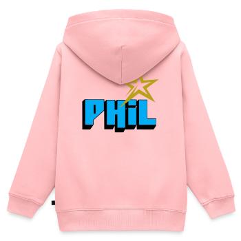 Phil - Sweat Premium à capuche zippé enfant bio - rose - Dos - AI Model Kid Female (0cm)