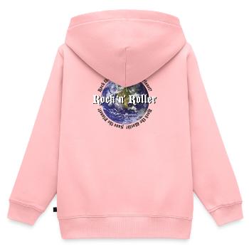 Rock the World Save the Planet - Kids Premium Organic Zip-up Hoodie - rose - Back - AI Model Kid Female (0cm)