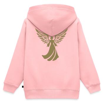 engel silhouette weihnachten heiligenschein - Kinder Premium Organic Zip Hoodie - Rosa - Hinten - AI Model Kid Female (0cm)