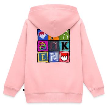 Franconia - Pop Art - Cool - Kids Premium Organic Zip-up Hoodie - rose - Back - AI Model Kid Female (0cm)
