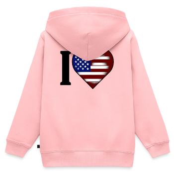 I ♥️ USA | I love the United States - Kids Premium Organic Zip-up Hoodie - rose - Back - AI Model Kid Female (0cm)