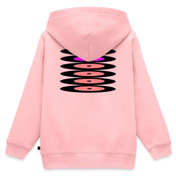Schallplatten - Kinder Premium Organic Zip Hoodie - Rosa - Hinten - AI Model Kid Female (0cm)