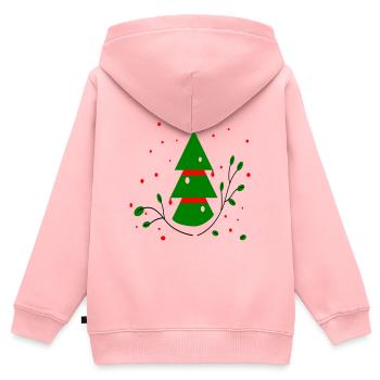 Weihnachten, Tannenbaum - Kinder Premium Organic Zip Hoodie - Rosa - Hinten - AI Model Kid Female (0cm)
