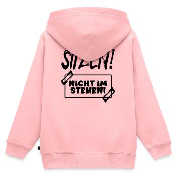 Nicht im stehen Schild - Lustig Toilettenhumor KLO - Kinder Premium Organic Zip Hoodie - Rosa - Hinten - AI Model Kid Female (0cm)
