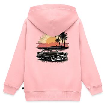 Classic Cars 1950 - Kinder Premium Organic Zip Hoodie - Rosa - Hinten - AI Model Kid Female (0cm)