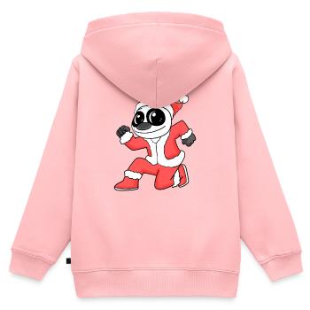 Panda Kuscheltier Weihnachten - Kinder Premium Organic Zip Hoodie - Rosa - Hinten - AI Model Kid Female (0cm)