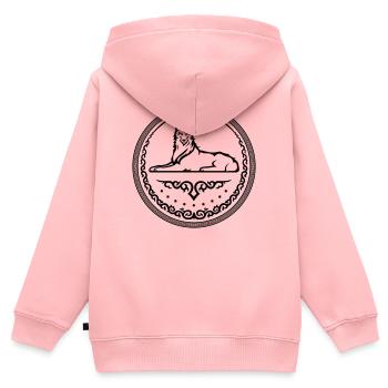 Loup du Caucase - Sweat Premium à capuche zippé enfant bio - rose - Dos - AI Model Kid Female (0cm)