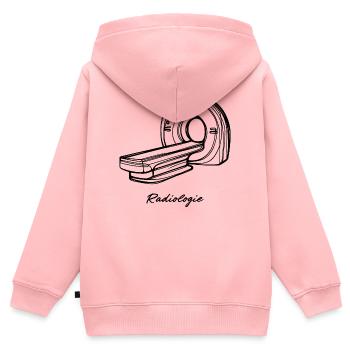Radiologie Scanner IRM One Line Art Manip Radio - Sweat Premium à capuche zippé enfant bio - rose - Dos - AI Model Kid Female (0cm)