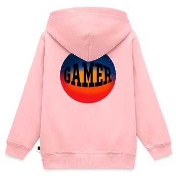 Gamer-Spielkonsole - Kinder Premium Organic Zip Hoodie - Rosa - Hinten - AI Model Kid Female (0cm)