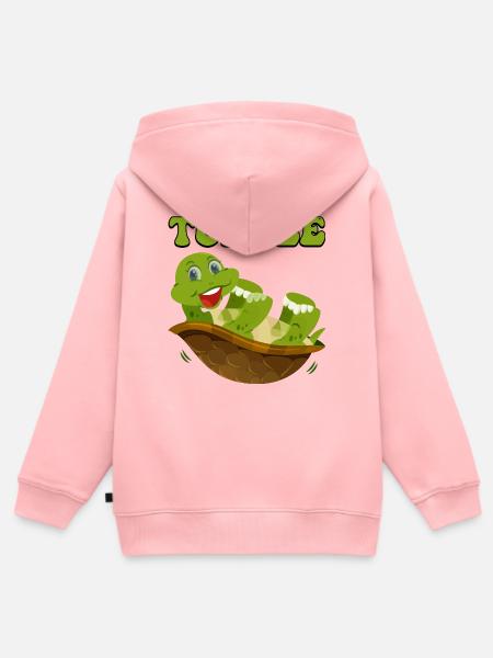 Verspielte Schildkröte in fröhlichem Panzer - Kinder Premium Organic Zip Hoodie - Rosa