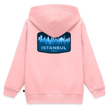 Istanbul - Kinder Premium Organic Zip Hoodie - Rosa - Hinten - AI Model Kid Female (0cm)