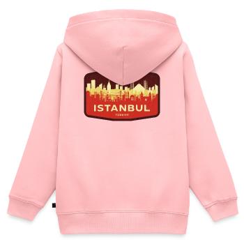 Istanbul Skyline - Kinder Premium Organic Zip Hoodie - Rosa - Hinten - AI Model Kid Female (0cm)