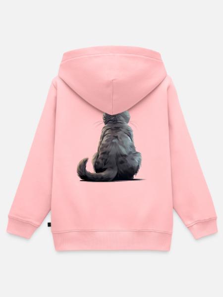 Chartreux Katze - Kinder Premium Organic Zip Hoodie - Rosa