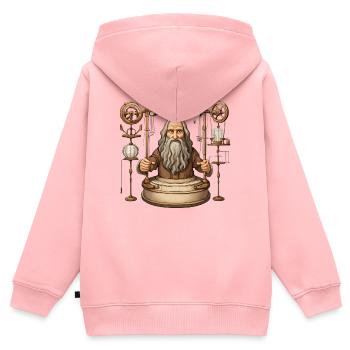 Leonardo da Vinci Erfinder, Erfindung, Genie - Kinder Premium Organic Zip Hoodie - Rosa - Hinten - AI Model Kid Female (0cm)