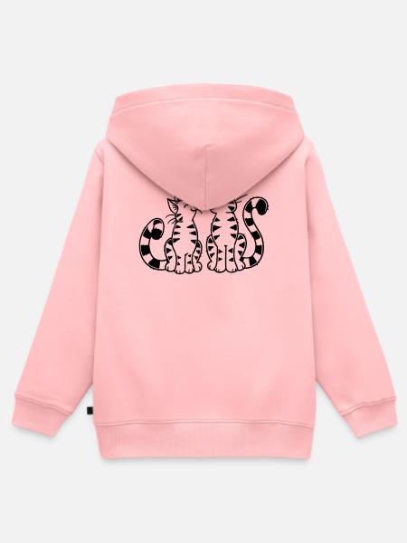 Cartoon Kitten - Kinder Premium Organic Zip Hoodie - Rosa