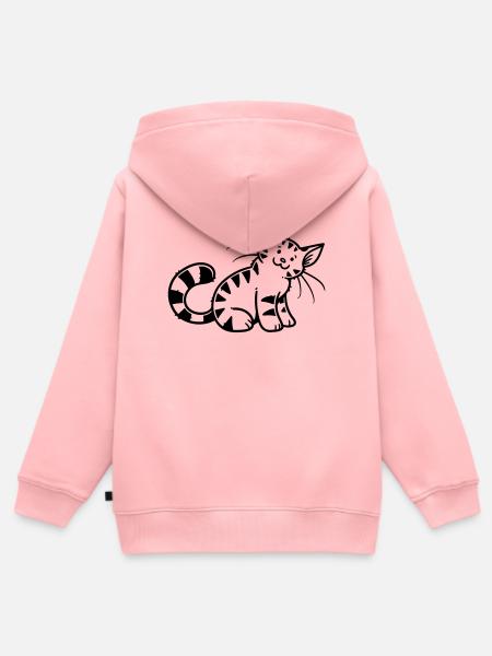 Cartoon Kitten - Kinder Premium Organic Zip Hoodie - Rosa