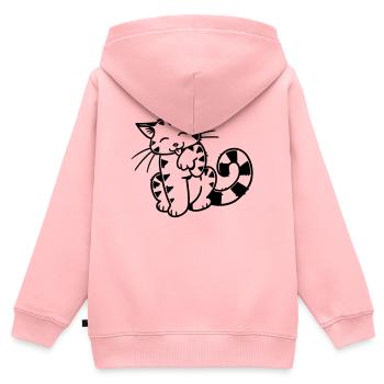 Cartoon Kitten - Kinder Premium Organic Zip Hoodie - Rosa - Hinten - AI Model Kid Female (0cm)