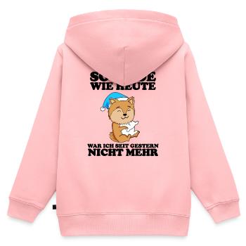 Müde Spruch Verschlafen Schlafen Ausschlafen Faul - Kinder Premium Organic Zip Hoodie - Rosa - Hinten - AI Model Kid Female (0cm)