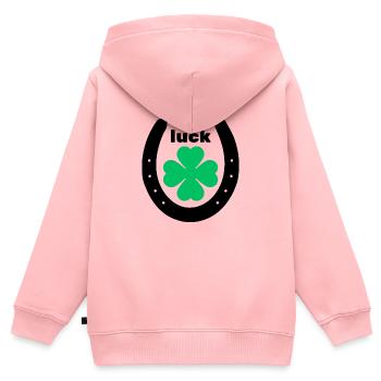 Viel Glück - Kinder Premium Organic Zip Hoodie - Rosa - Hinten - AI Model Kid Female (0cm)