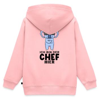 Chef Spruch mit Koala Motiv - Kinder Premium Organic Zip Hoodie - Rosa - Hinten - AI Model Kid Female (0cm)