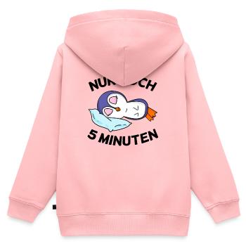 Nur noch 5 Minuten Langschläfer Schlafen Müdigkeit - Kinder Premium Organic Zip Hoodie - Rosa - Hinten - AI Model Kid Female (0cm)