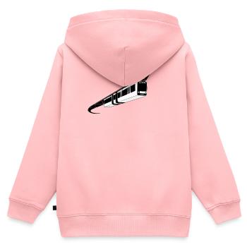 Chemin de fer suspendu Wuppertal noir/blanc - Sweat Premium à capuche zippé enfant bio - rose - Dos - AI Model Kid Female (0cm)