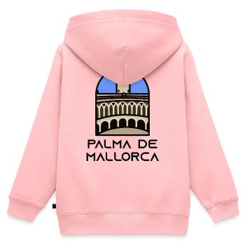 Palma de Mallorca - Schloss Bellver - Kinder Premium Organic Zip Hoodie - Rosa - Hinten - AI Model Kid Female (0cm)