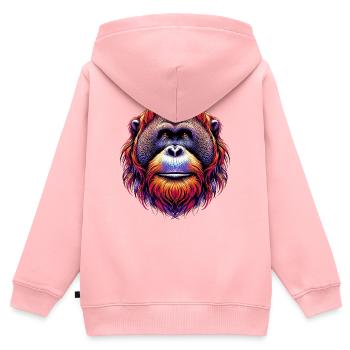 Orang-outan Orang-outan - Sweat Premium à capuche zippé enfant bio - rose - Dos - AI Model Kid Female (0cm)
