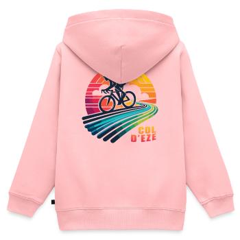 Col d’Eze : l’ascension des rêves - Sweat Premium à capuche zippé enfant bio - rose - Dos - AI Model Kid Female (0cm)