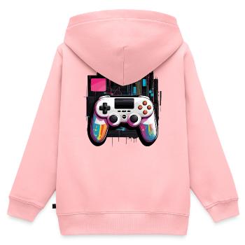 Gamer Controller - Kids Premium Organic Zip-up Hoodie - rose - Back - AI Model Kid Female (0cm)